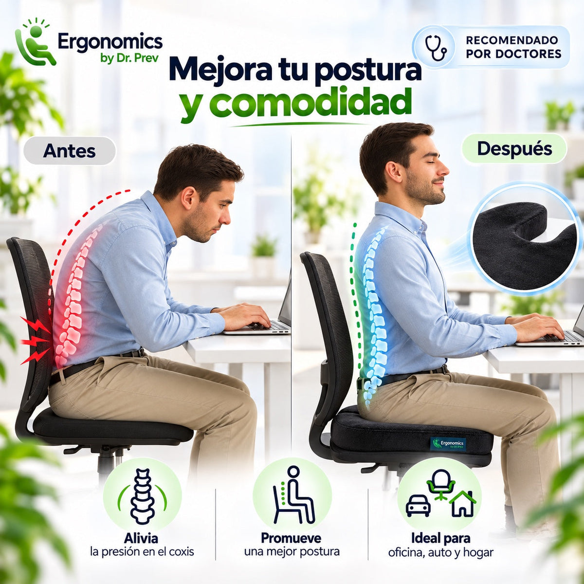 Mejora tu postura y comodidad - Ergonomics by Dr. Prev