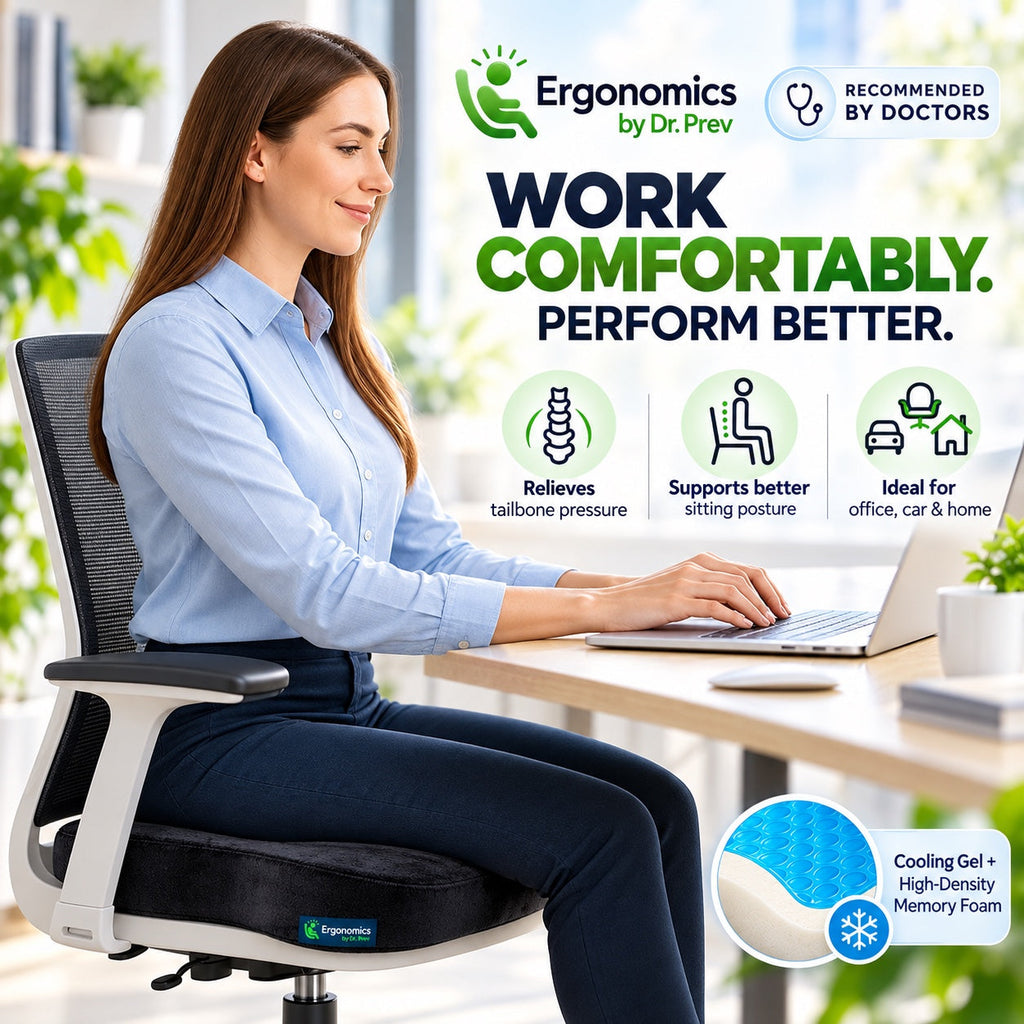 Work comfortably. Perform better. - Ergonomics by Dr. Prev